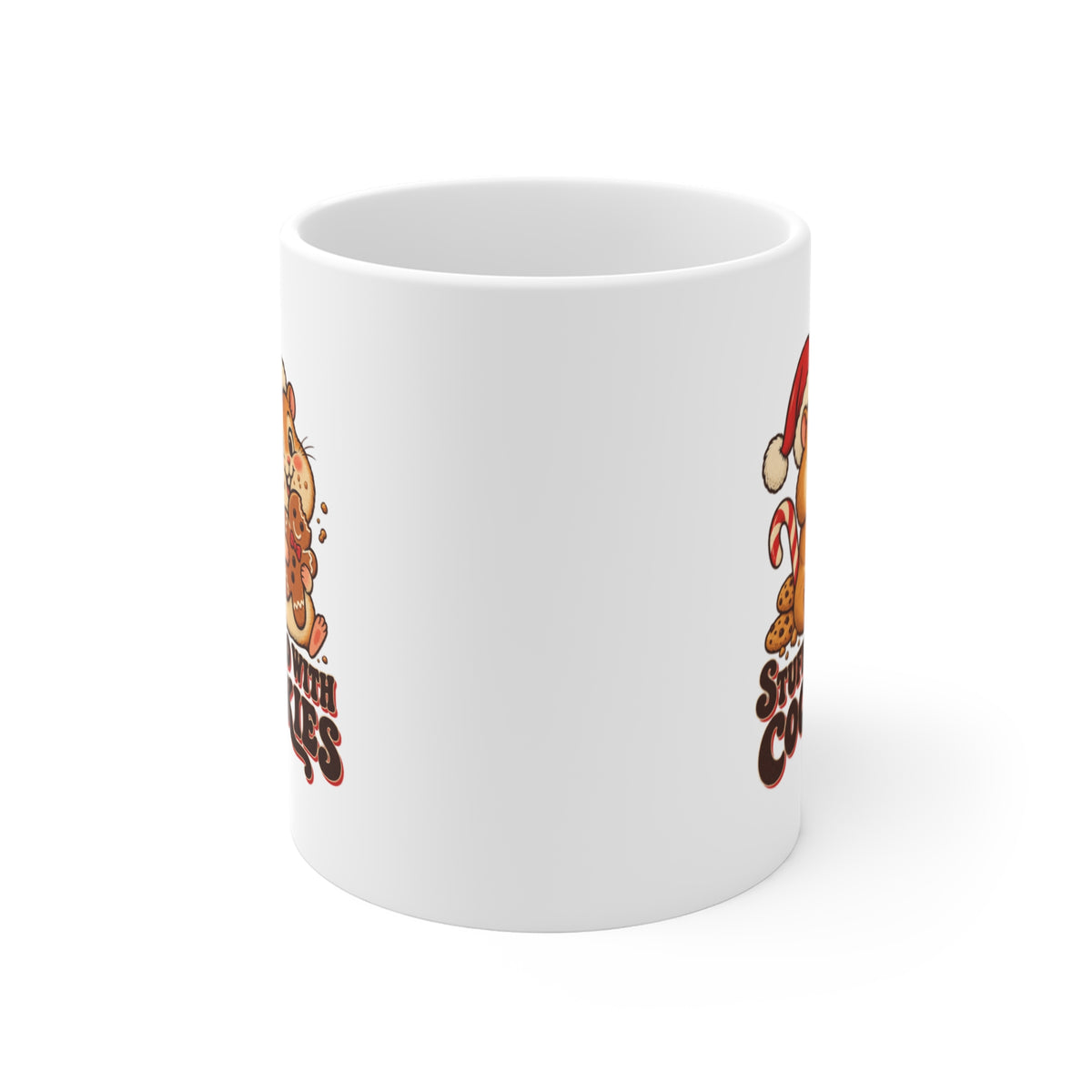 Stuffed With Cookies Christmas Hamster Mug, Hamster Christmas Coffee Mug 11oz