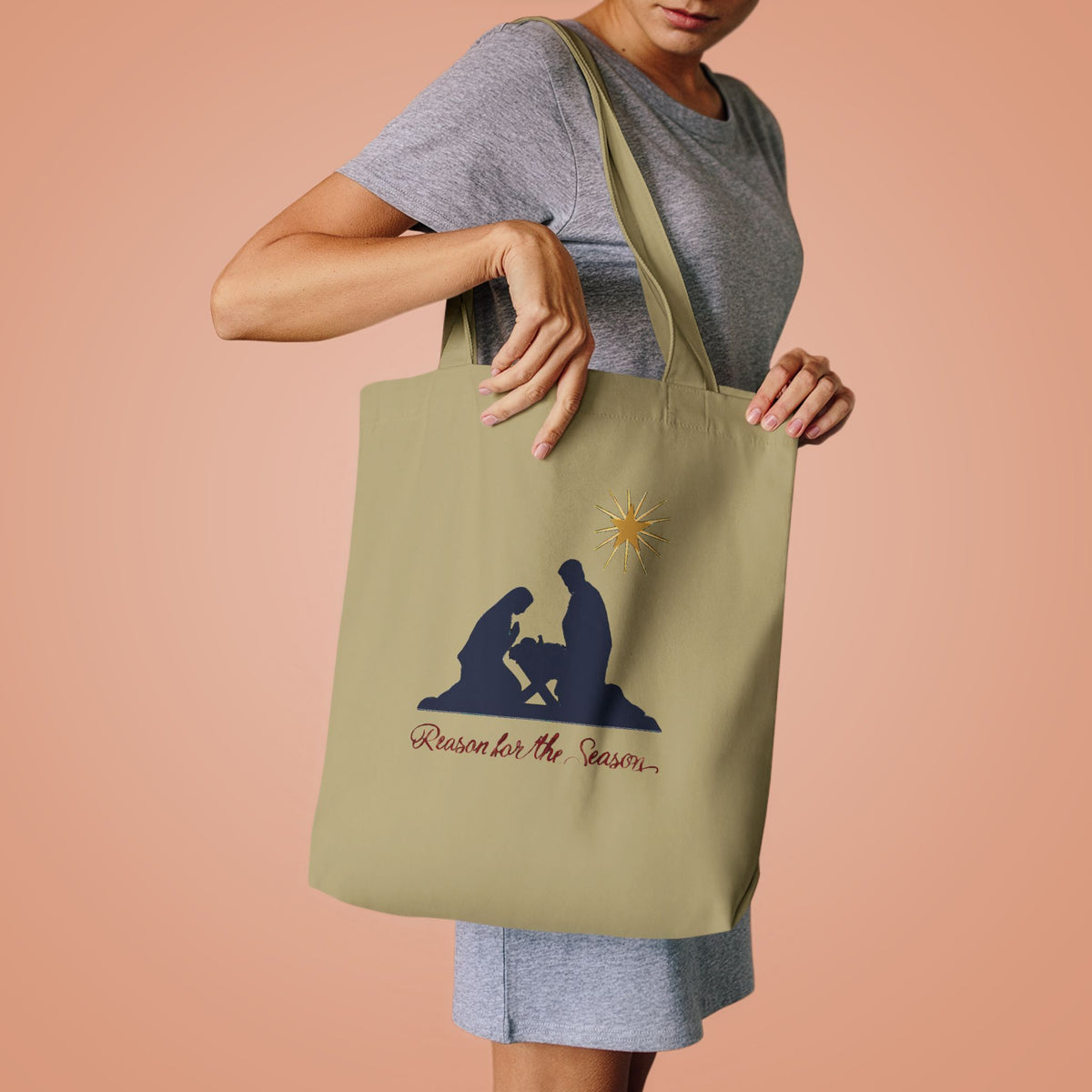 Reason for the Season Tote Bag, Christian Christmas Canvas Tote