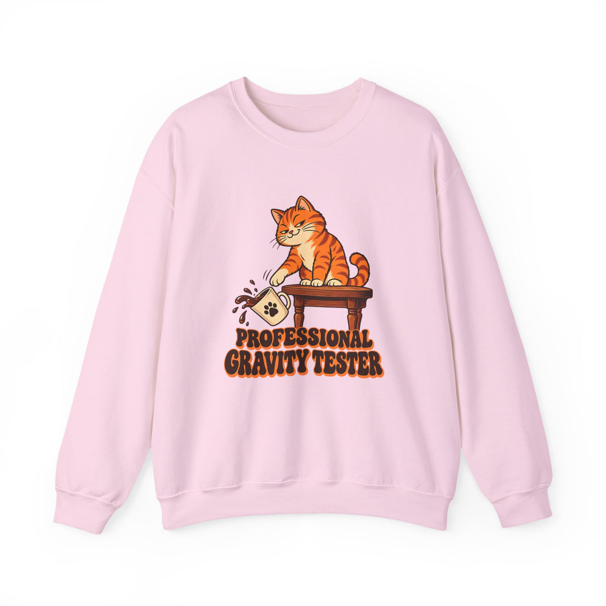Professional Gravity Tester Cat Sweatshirt, Funny Cat Crewneck Sweatshirt