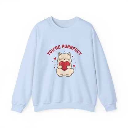 You're Purrfect Valentine Cat Sweatshirt, Cat Valentine Crewneck