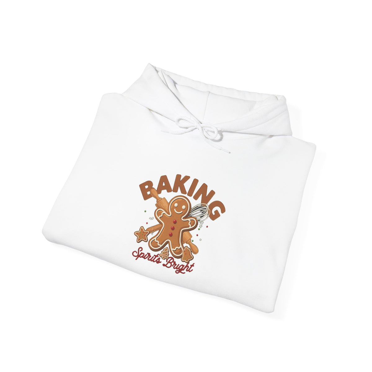 Baking Spirits Bright Hoodie, Christmas Baking Hooded Sweatshirt
