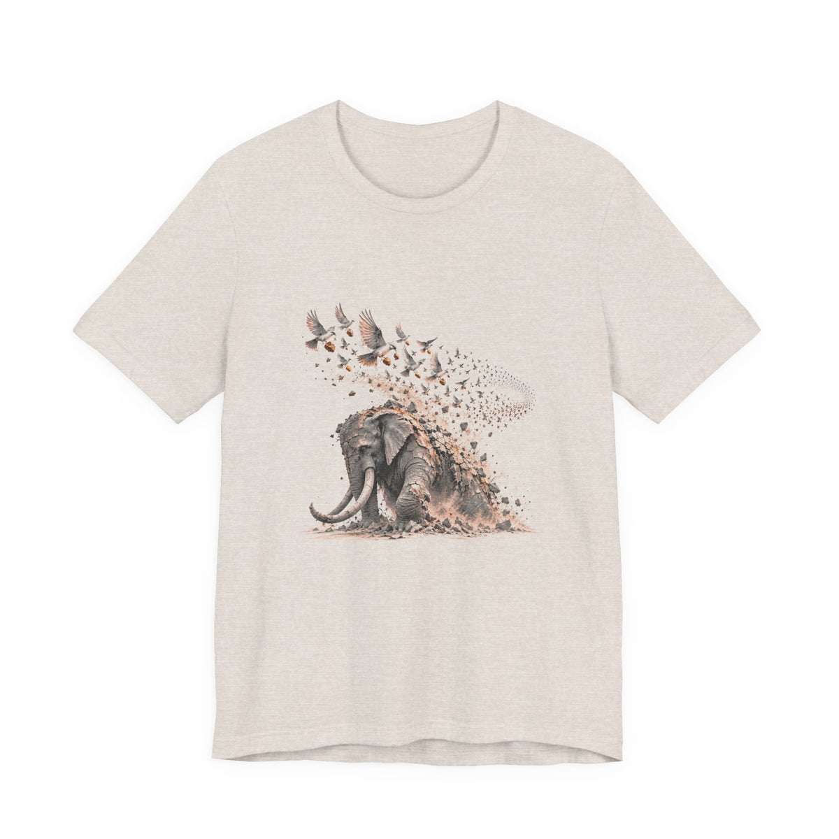 The Elephant and the Birds Shirt, Symbolic Fine Art T-Shirt, By Xudeyda