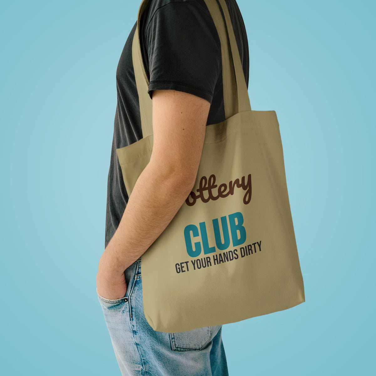 Pottery Club Get Your Hands Dirty Tote Bag, Pottery Club Canvas Tote Bag