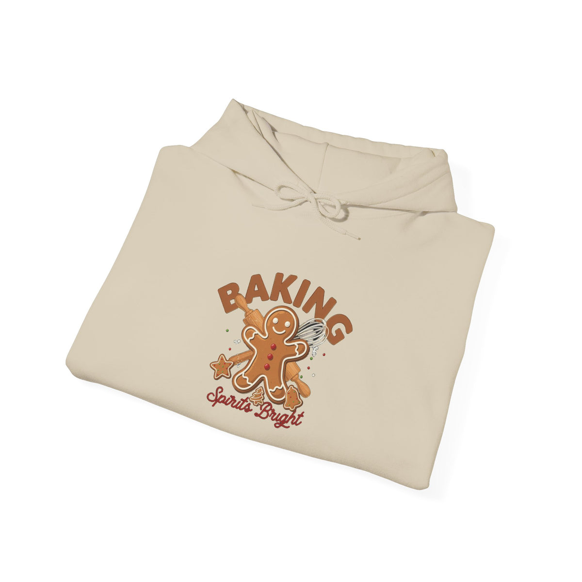 Baking Spirits Bright Hoodie, Christmas Baking Hooded Sweatshirt