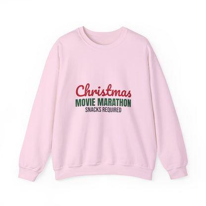 Christmas Movie Marathon Snacks Required Sweatshirt, Christmas Movie Marathon Crewneck Sweatshirt
