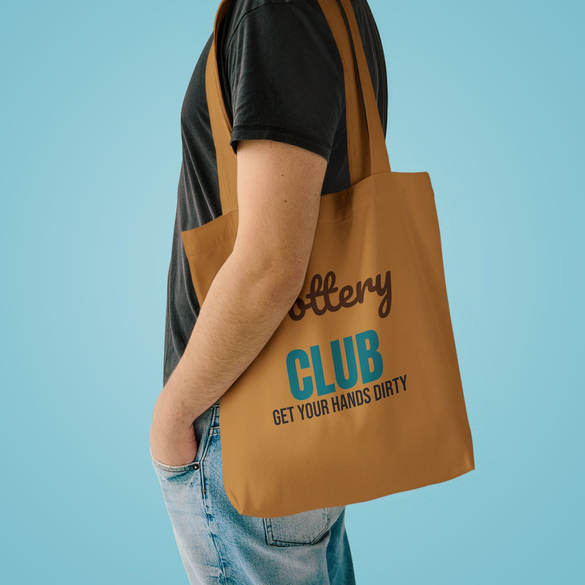 Pottery Club Get Your Hands Dirty Tote Bag, Pottery Club Canvas Tote Bag