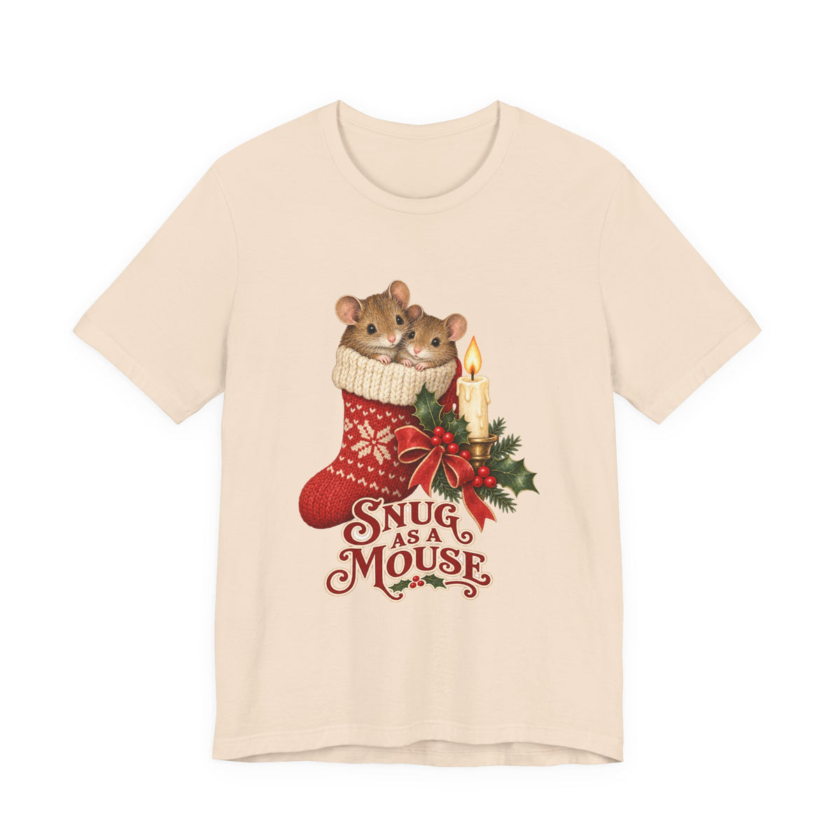 Snug as a Mouse Christmas Stocking Mice Shirt, Christmas Mice T-Shirt, Christmas Mice Gift