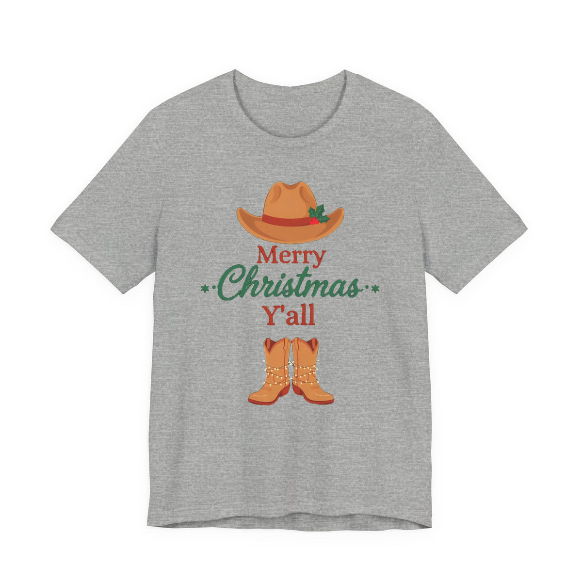 Merry Christmas Y'all Shirt, Western Christmas T-Shirt, Southern Holiday Tee