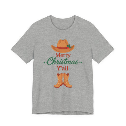 Merry Christmas Y'all Shirt, Western Christmas T-Shirt, Southern Holiday Tee