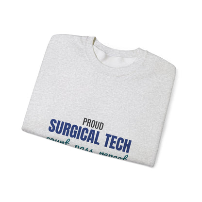 Proud Surgical Tech Count Pass Repeat Sweatshirt, Surgical Tech Crewneck Sweatshirt