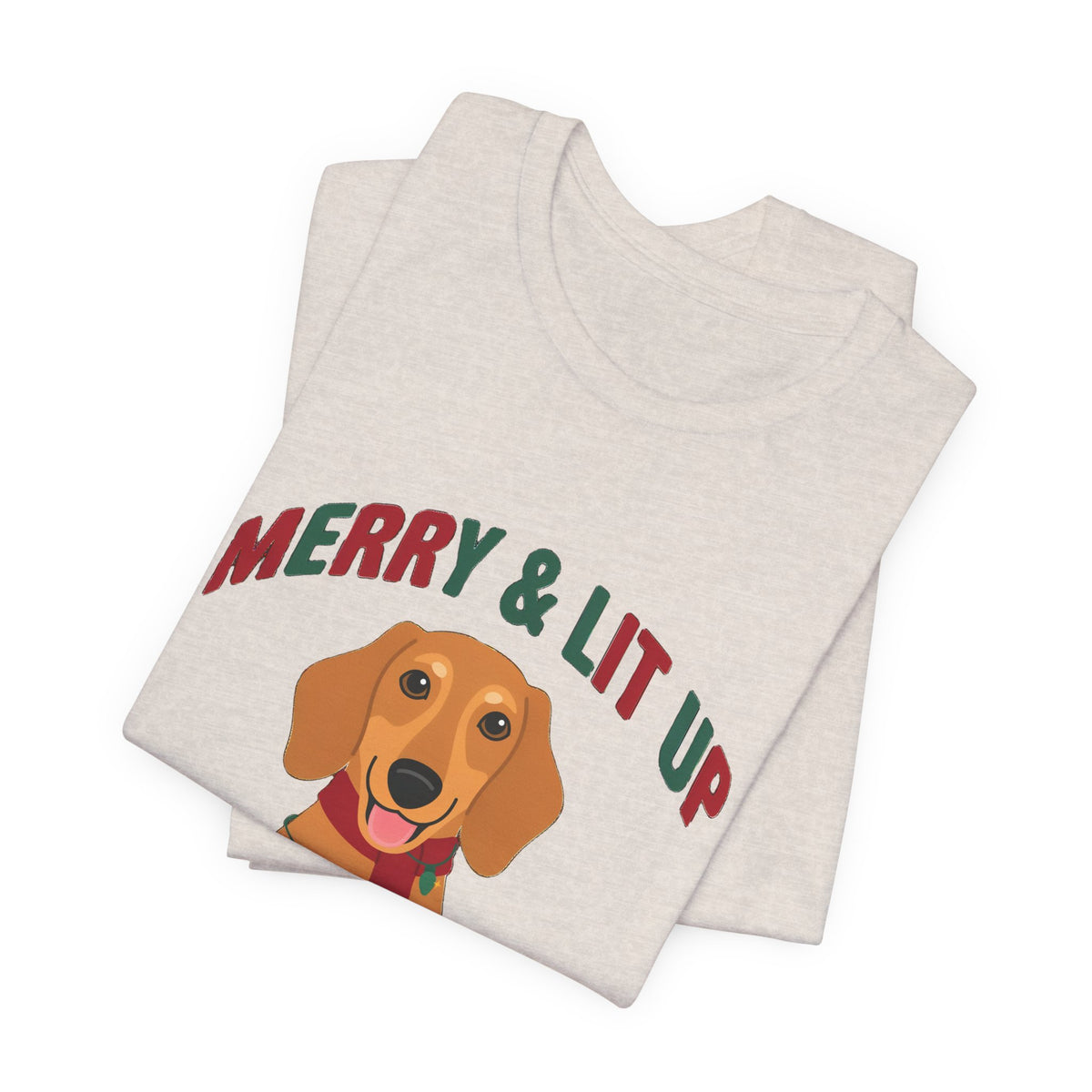 Merry and Lit Up Dachshund Christmas Lights Shirt, Dachshund Christmas Lights T-Shirt