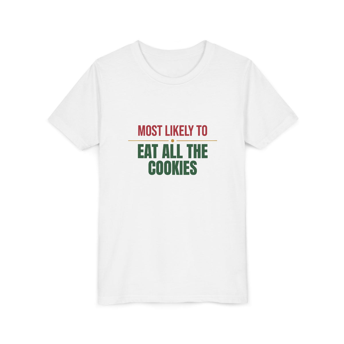Most Likely To Eat All The Cookies Kids Shirt, Matching Family Christmas Youth T-Shirt