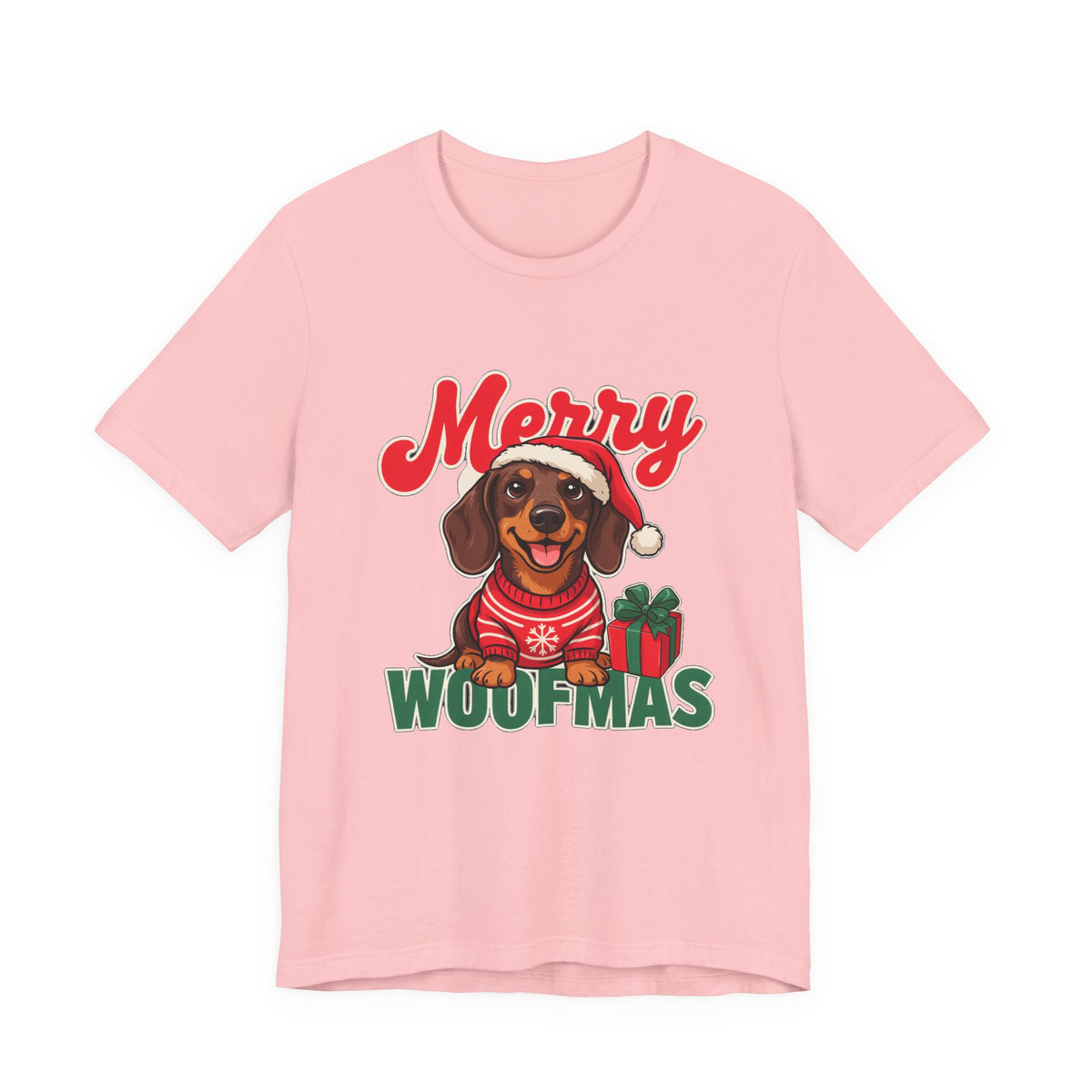 Merry Woofmas Shirt, Dachshund Christmas T-Shirt, Dog Lover Holiday Tee