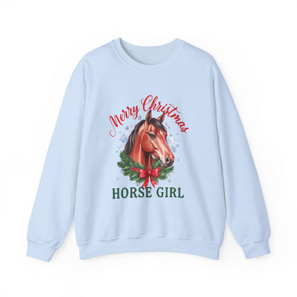 Merry Christmas Horse Girl Sweatshirt, Horse Lover Christmas Crewneck, Equestrian Gift