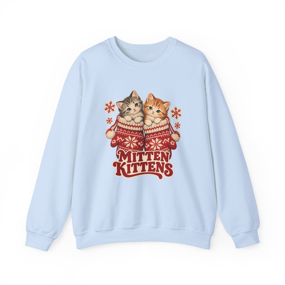 Mitten Kittens Cute Winter Cats Sweatshirt, Winter Kittens Crewneck Sweatshirt
