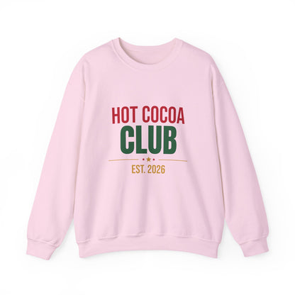 Hot Cocoa Club Sweatshirt, Winter Crewneck, Cozy Holiday Sweater