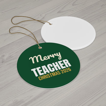 Merry Teacher Christmas Ornament 2026, Teacher Keepsake Ornament, Teacher Gift
