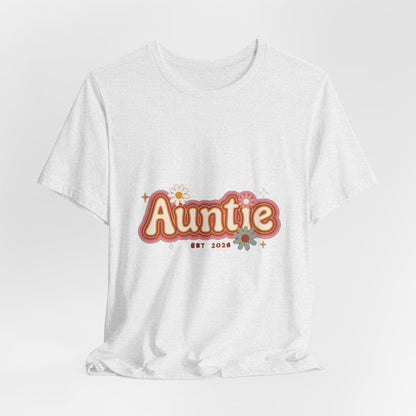 Auntie Est 2026 Shirt, Retro New Aunt T-Shirt, Pregnancy Announcement Gift for Aunt
