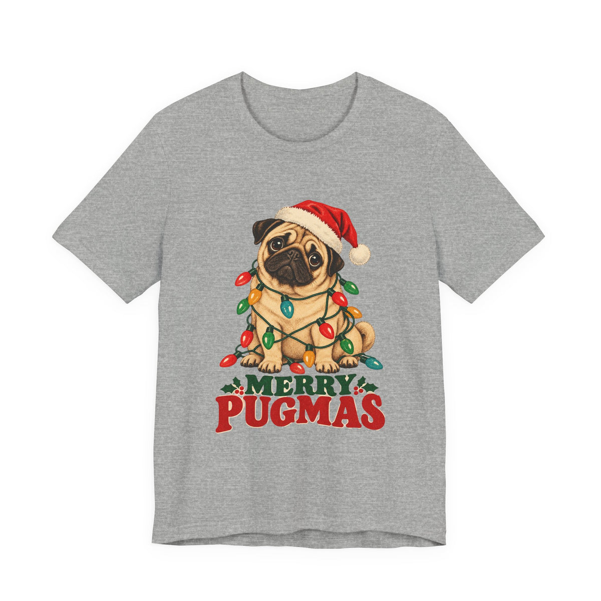Merry Pugmas Pug in Christmas Lights Shirt, Pug Christmas T-Shirt, Pug Christmas Gift
