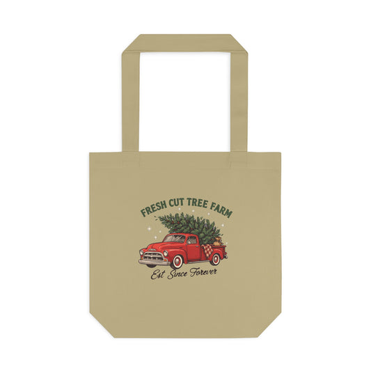 Fresh Cut Tree Farm Red Truck Tote Bag