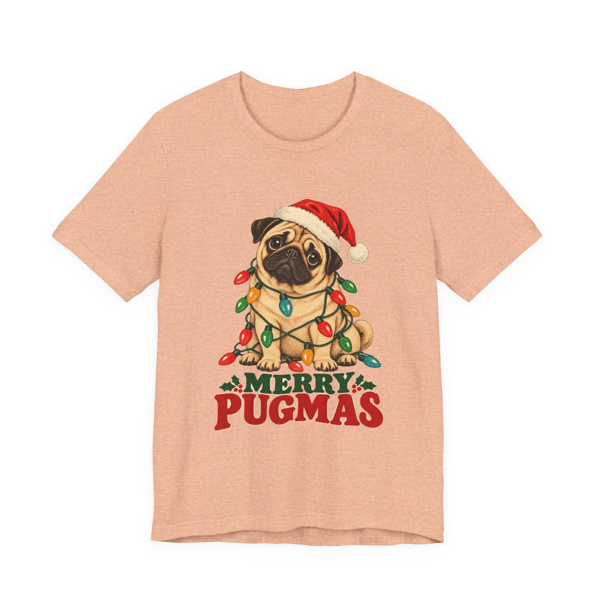 Merry Pugmas Pug in Christmas Lights Shirt, Pug Christmas T-Shirt, Pug Christmas Gift