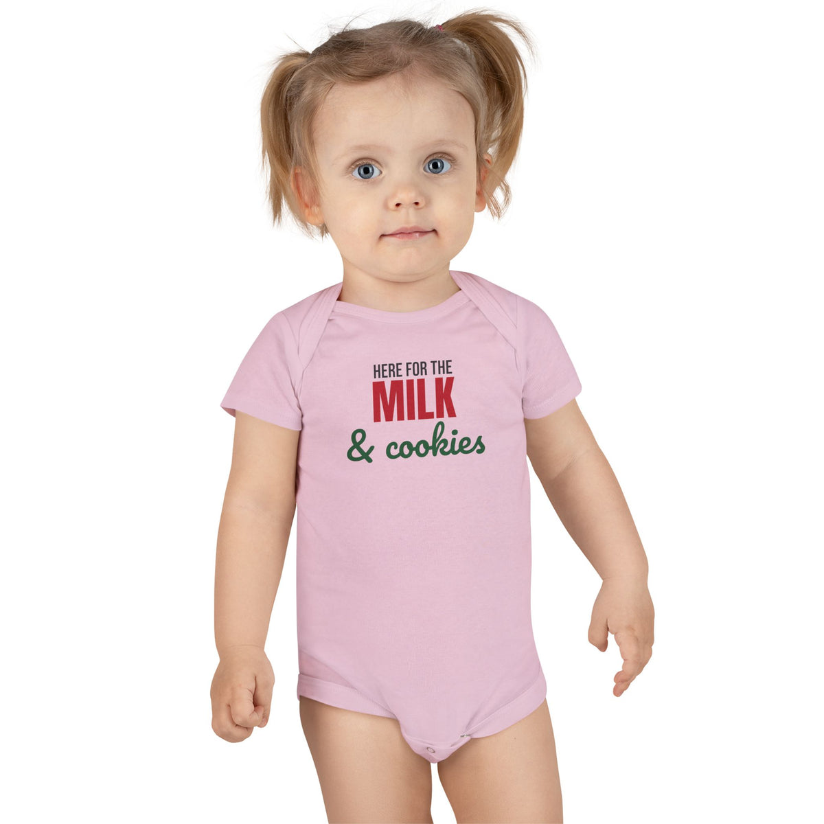Here for the Milk and Cookies Christmas Baby Bodysuit