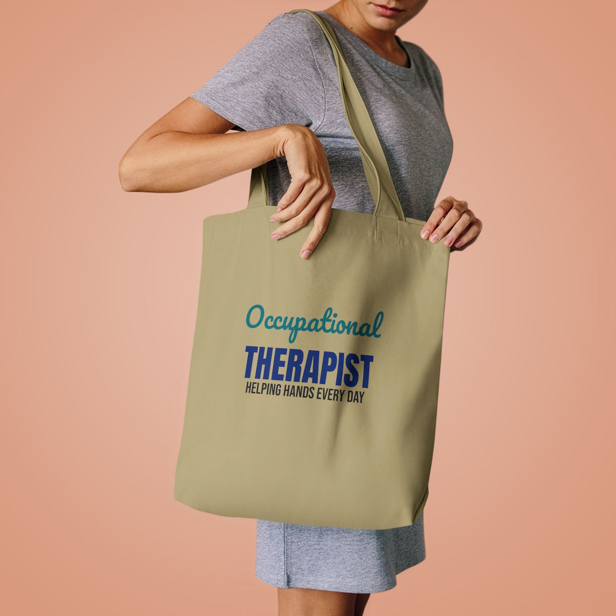 Occupational Therapist Helping Hands Every Day Tote Bag, OT Canvas Tote Bag