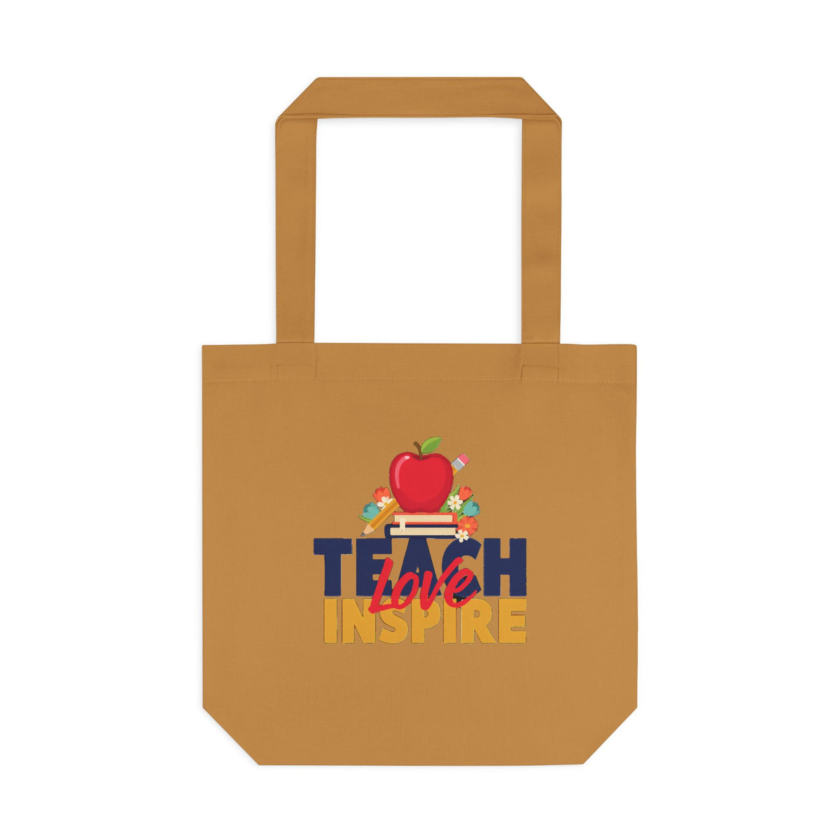 Teach Love Inspire Tote Bag, Teacher Canvas Tote Bag, Teacher Gift
