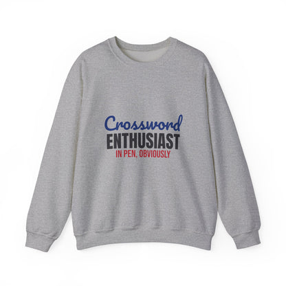 Crossword Enthusiast In Pen Obviously Sweatshirt, Crossword Enthusiast Crewneck Sweatshirt