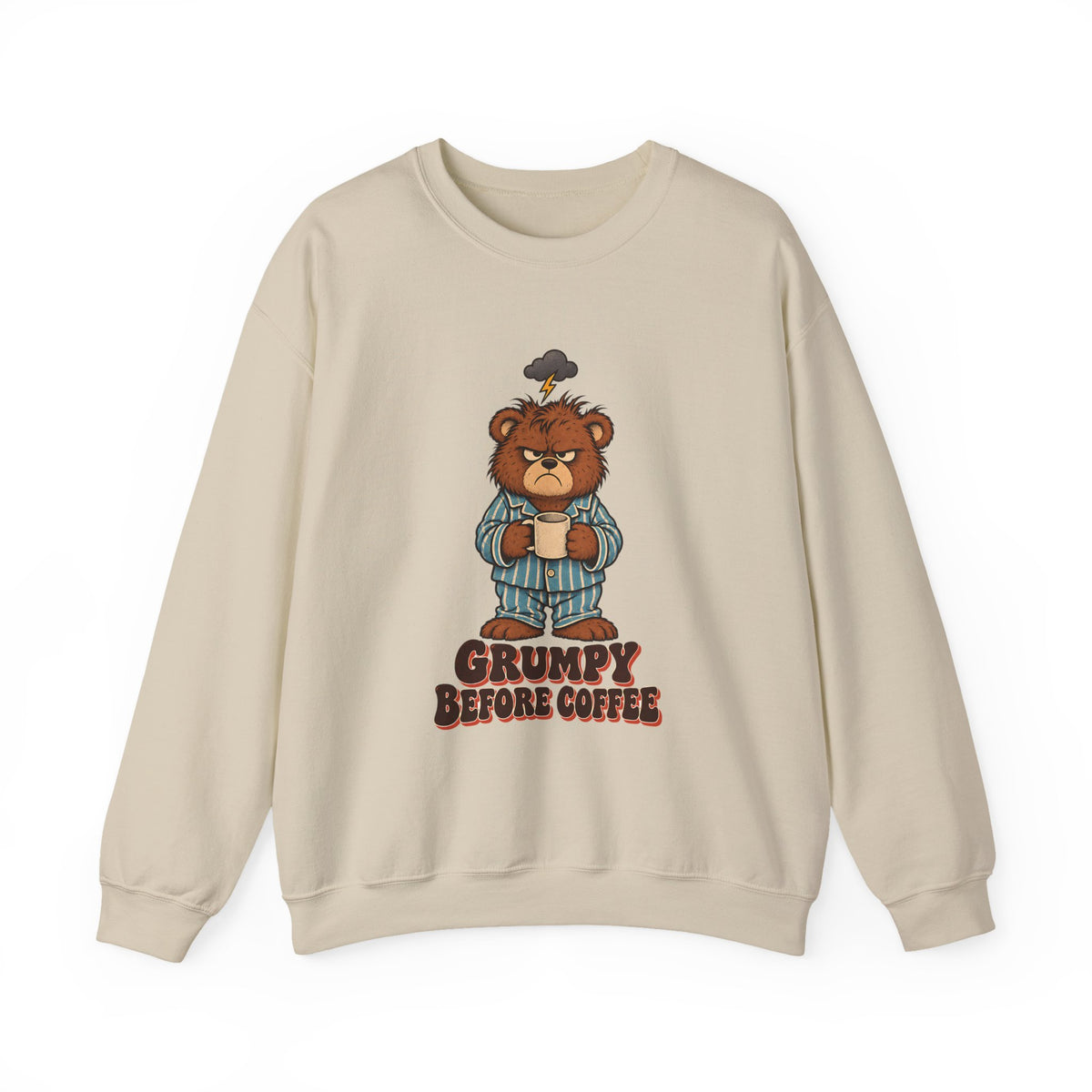 Grumpy Before Coffee Bear Sweatshirt, Funny Coffee Bear Crewneck Sweatshirt