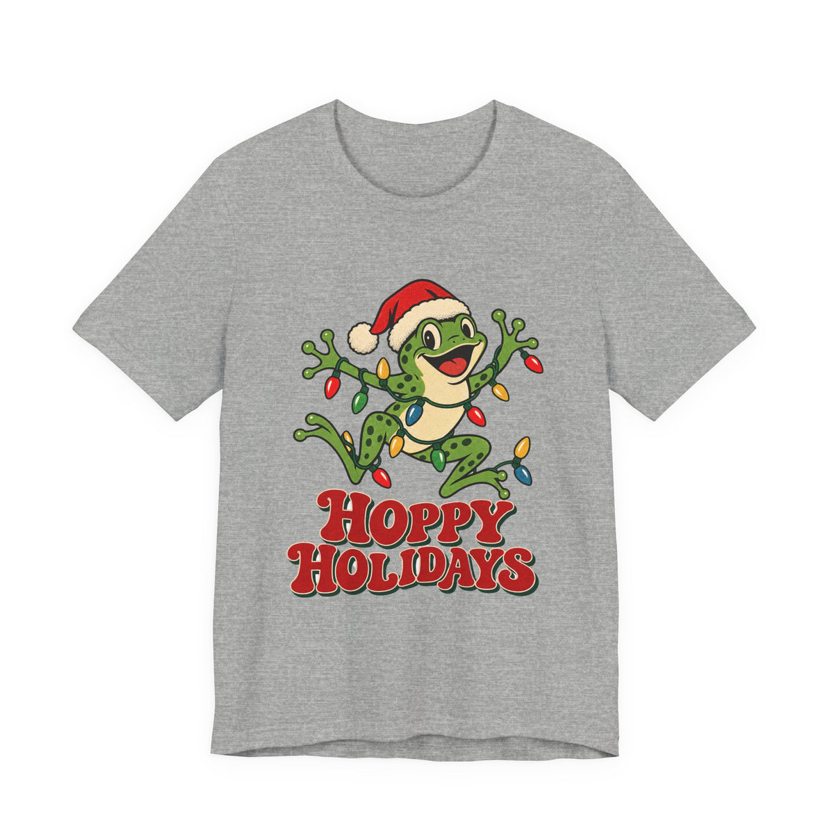 Hoppy Holidays Frog in Christmas Lights Shirt, Frog Christmas T-Shirt, Frog Christmas Gift