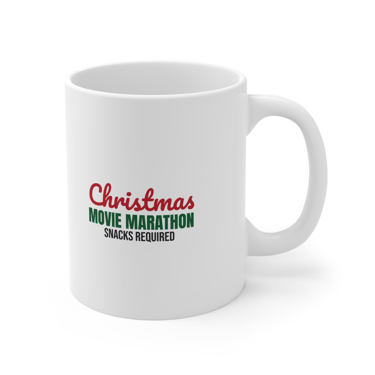 Christmas Movie Marathon Snacks Required Mug, Christmas Movie Marathon Mug 11oz lifestyle