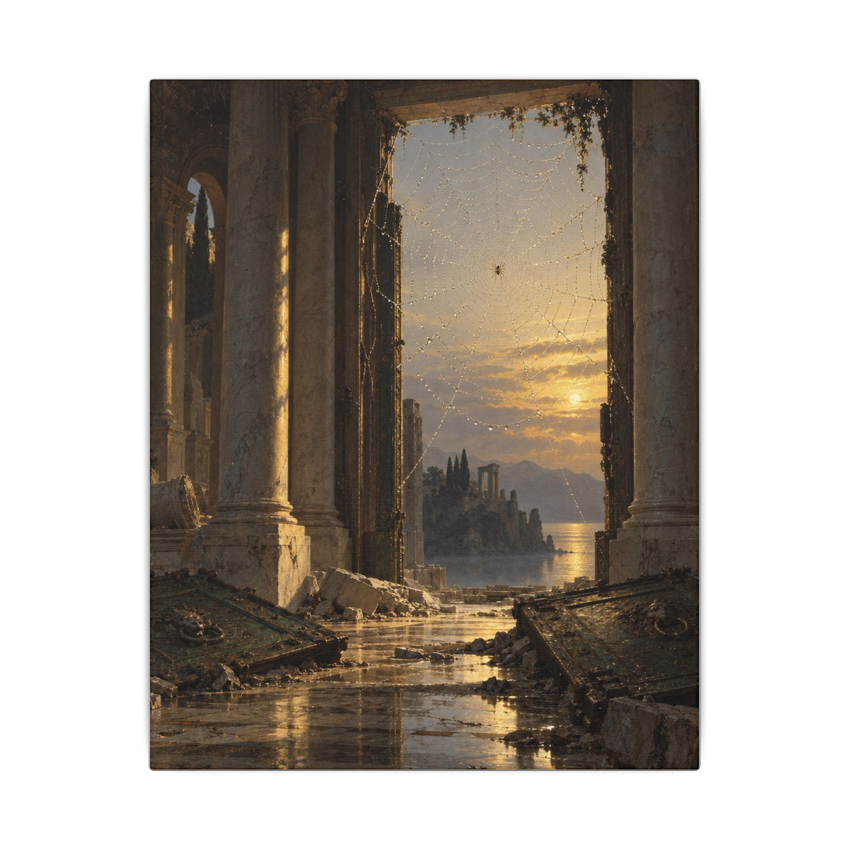 The Guardian of the Ruined Palace Canvas Wall Art, Symbolic Oil Painting Print, By Xudeyda
