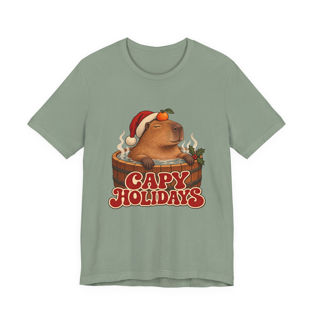 Capy Holidays Capybara in a Santa Hat Shirt, Capybara Christmas T-Shirt, Capybara Christmas Gift