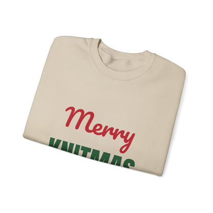 Merry Knitmas Sweatshirt, Knitting Christmas Crewneck, Knitter Gift