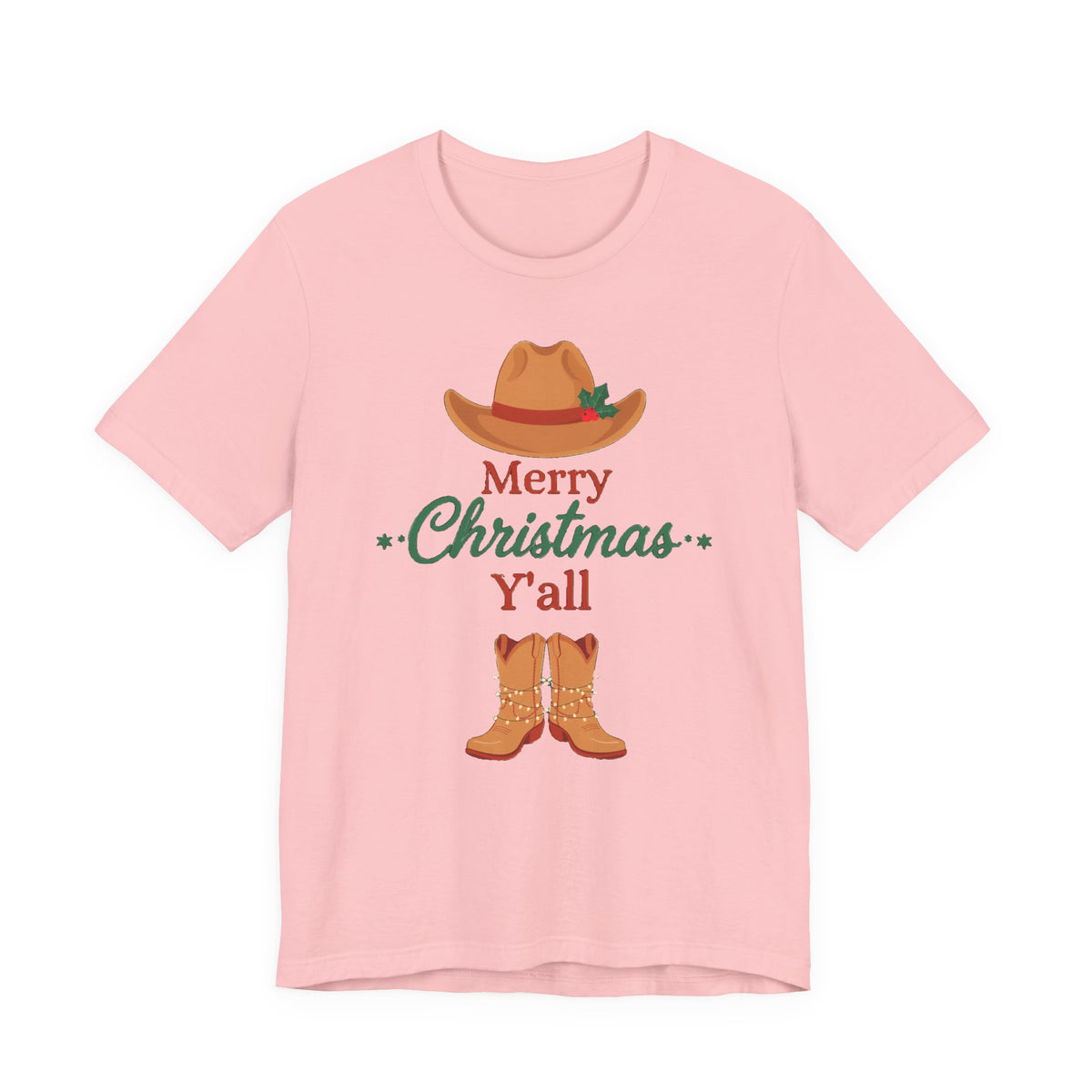 Merry Christmas Y'all Shirt, Western Christmas T-Shirt, Southern Holiday Tee