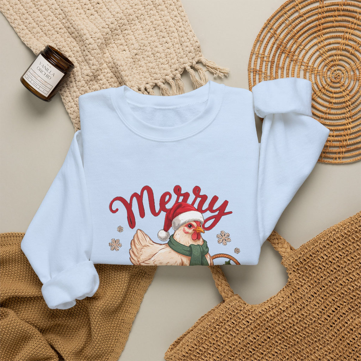 Merry Cluckmas Sweatshirt, Chicken Christmas Crewneck, Chicken Mom Gift