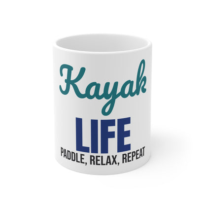 Kayak Life Paddle Relax Repeat Mug