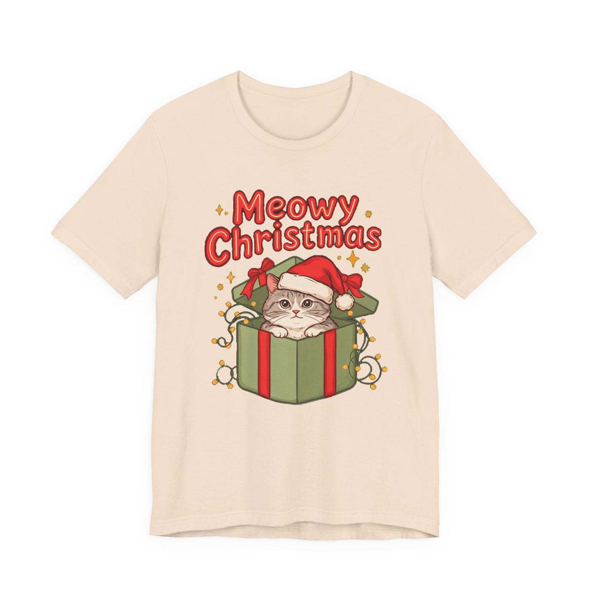 Meowy Christmas Shirt, Funny Cat Christmas T-Shirt, Gift for Cat Lovers