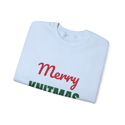 Merry Knitmas Sweatshirt, Knitting Christmas Crewneck, Knitter Gift