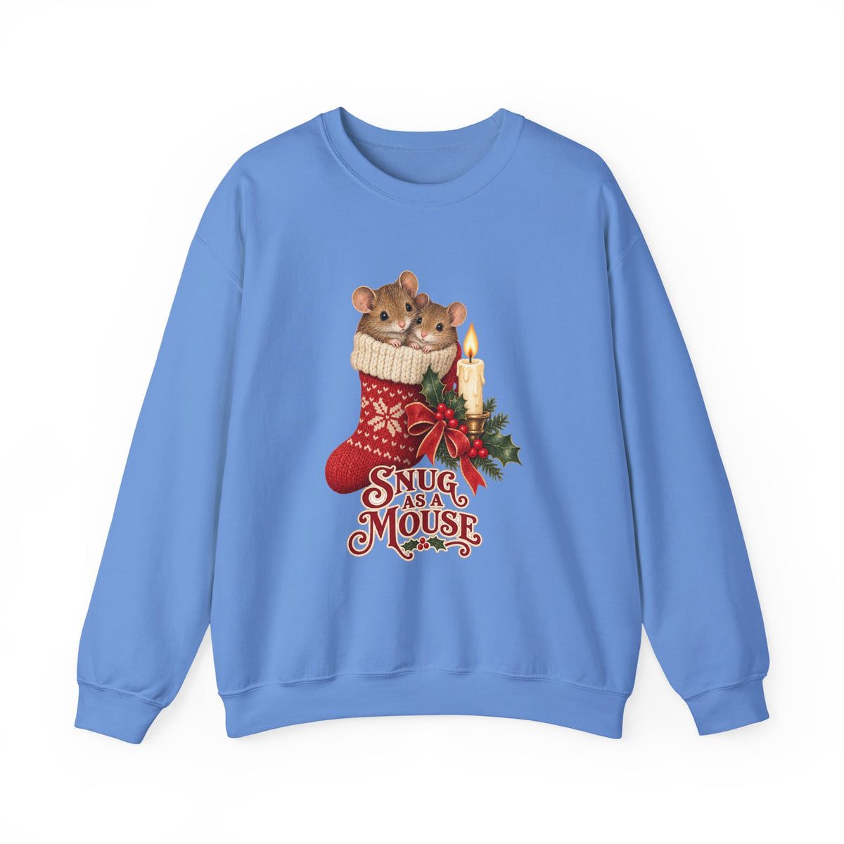Snug as a Mouse Christmas Stocking Mice Sweatshirt, Christmas Mice Crewneck Sweatshirt