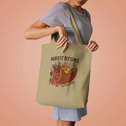 Harvest Blessings Tote Bag, Fall Harvest Canvas Tote Bag