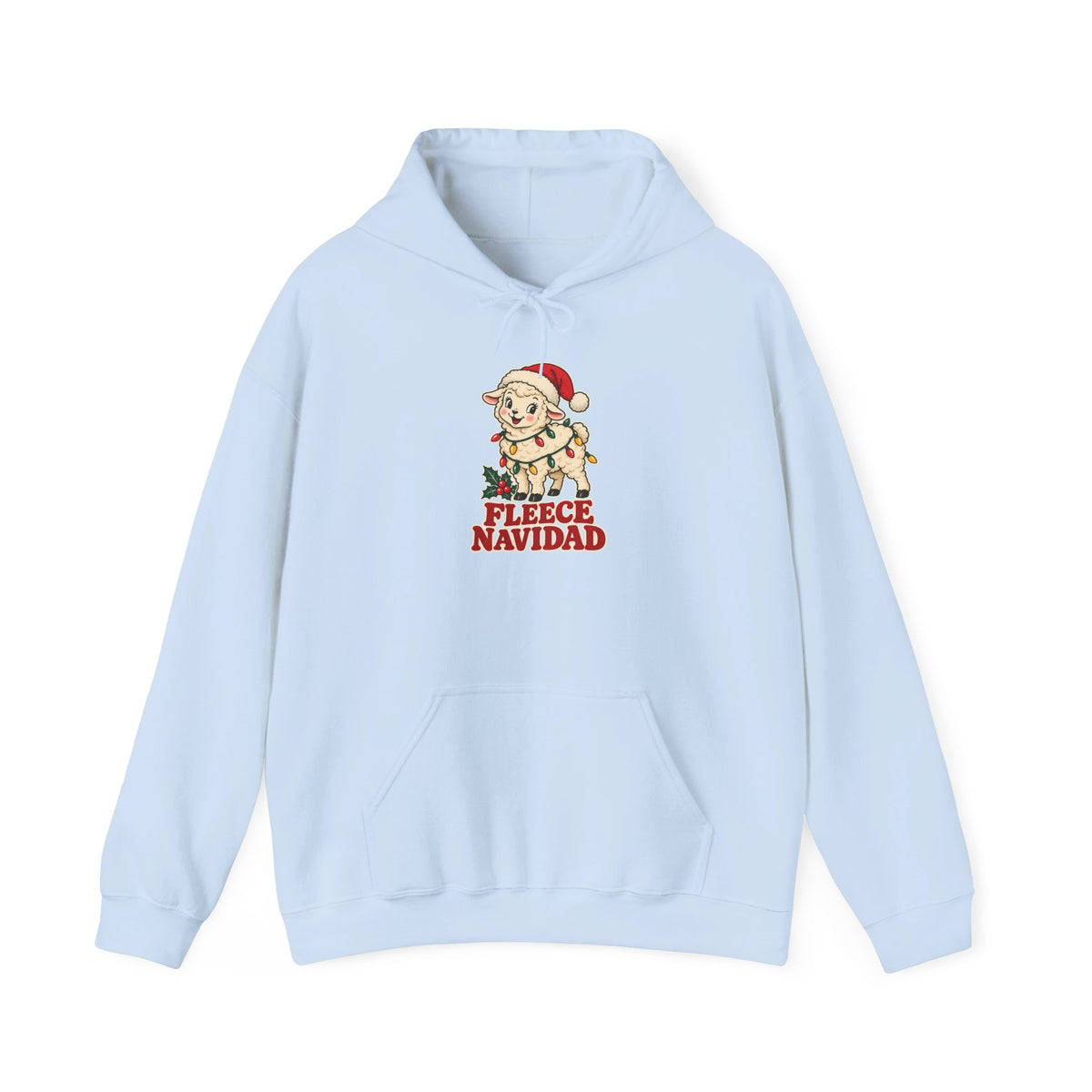 Fleece Navidad Christmas Sheep Hoodie, Sheep Christmas Hoodie