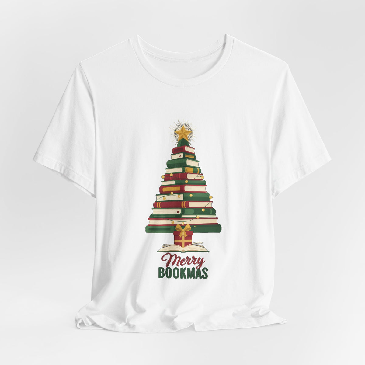 Merry Bookmas Shirt, Book Lover Christmas T-Shirt, Bookish Holiday Tee