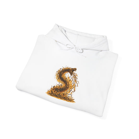 The Staff and the Serpent Hoodie, Symbolic Fine Art Hooded Sweatshirt, By Xudeyda
