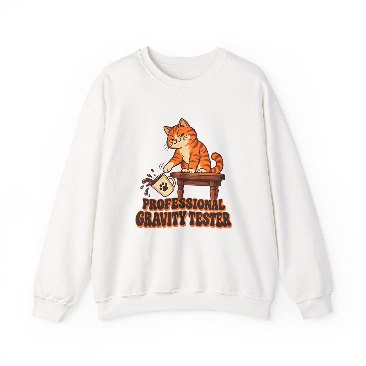 Professional Gravity Tester Cat Sweatshirt, Funny Cat Crewneck Sweatshirt