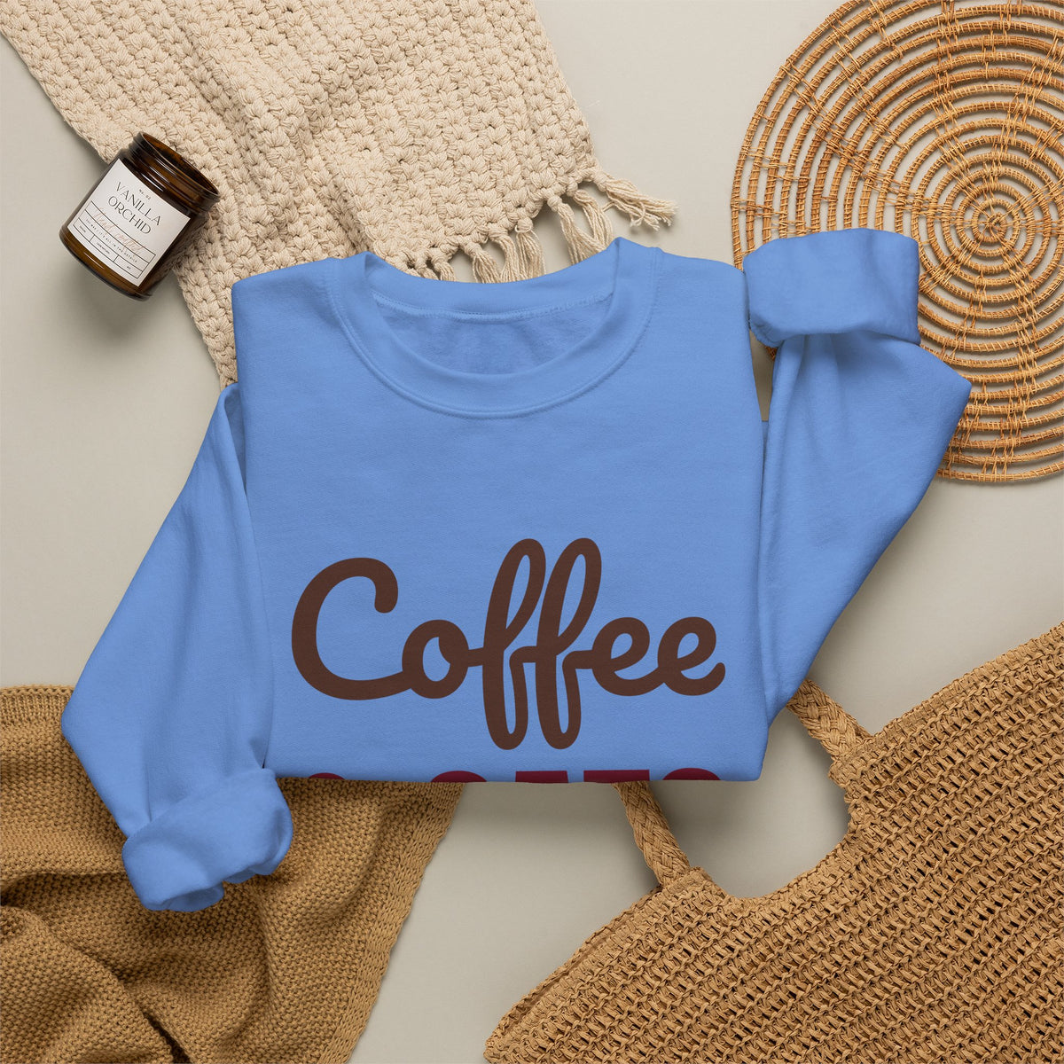Coffee and Cats That's All I Need Sweatshirt, Cat Lover Crewneck