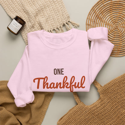 One Thankful Teacher Sweatshirt, Teacher Thanksgiving Crewneck