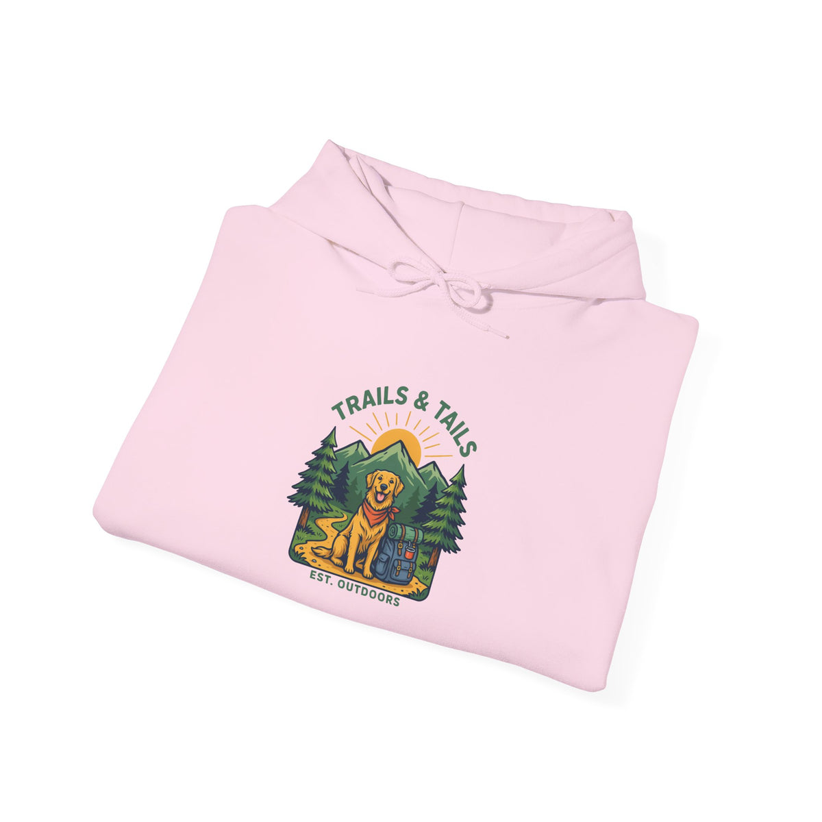 Trails and Tails Hoodie, Dog Hiking Hooded Sweatshirt