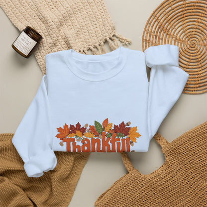 Thankful Grateful Blessed Sweatshirt, Cozy Fall Thanksgiving Crewneck, Autumn Sweater